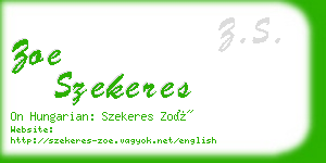 zoe szekeres business card